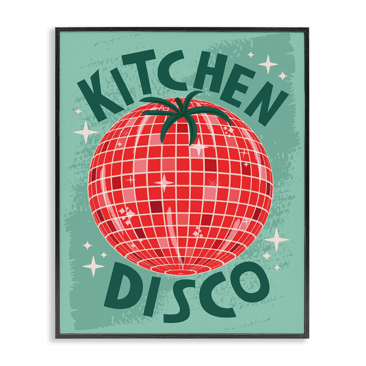 Stupell Industries Kitchen Disco Tomato Framed Giclee Wall Art Design by Lisa Perry Whitebutton